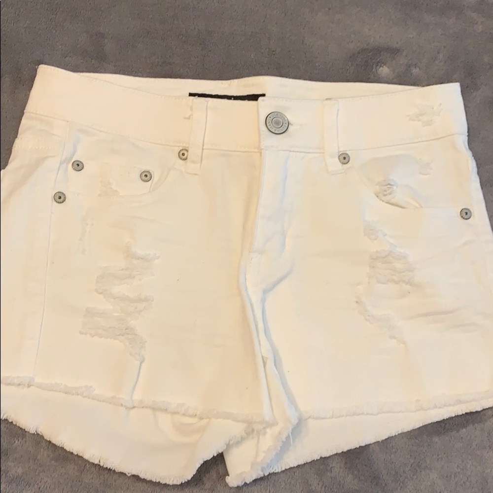 white jean shorts